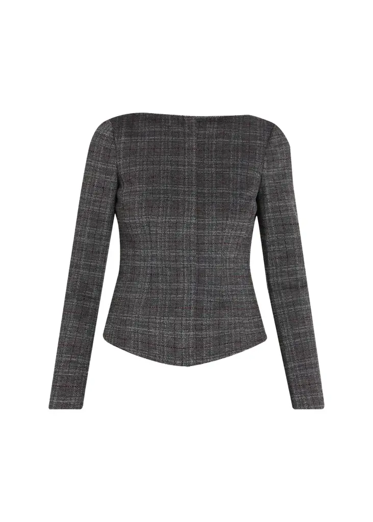 Theory Plaid Tweed Jacket