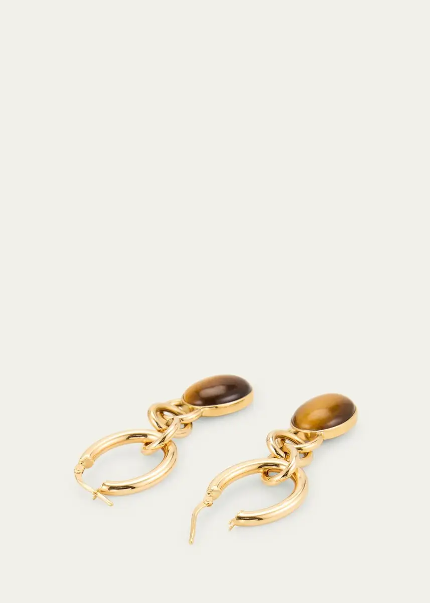 FARAONE MENNELLA by R.F.M.A.S. Mama 18K Yellow Gold Tiger's Eye Drop Earrings | Thumbnail 5