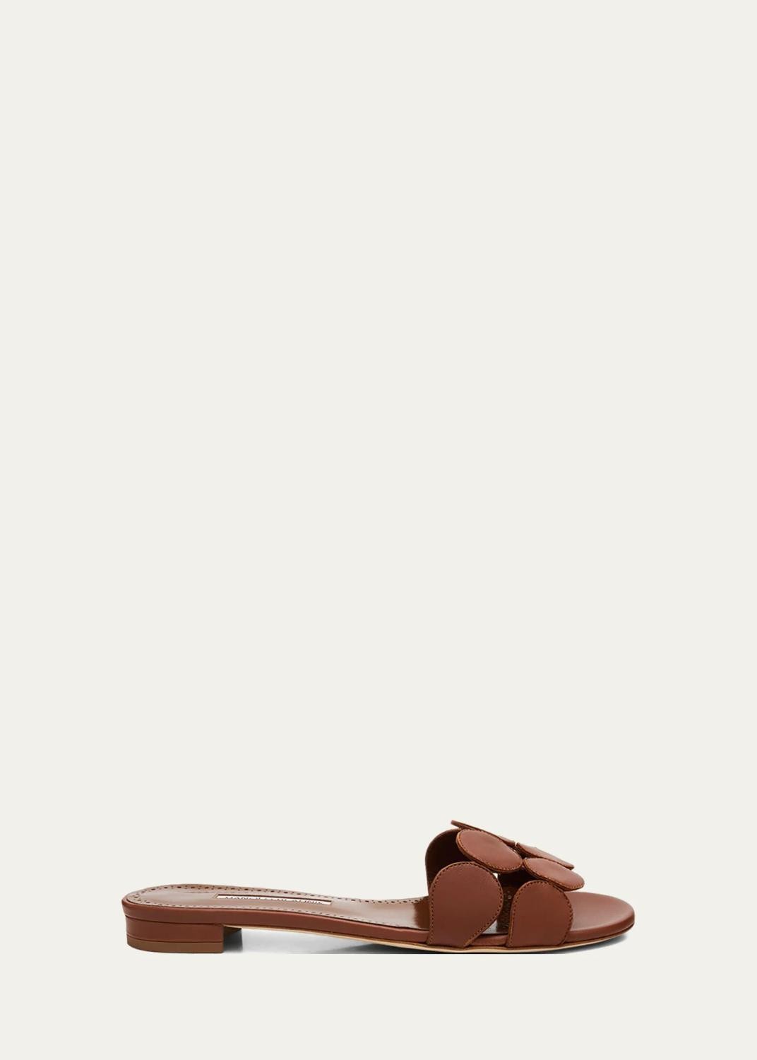 Circle-Cut Leather Slide Sandals Circle-Cut Leather Slide Sandals