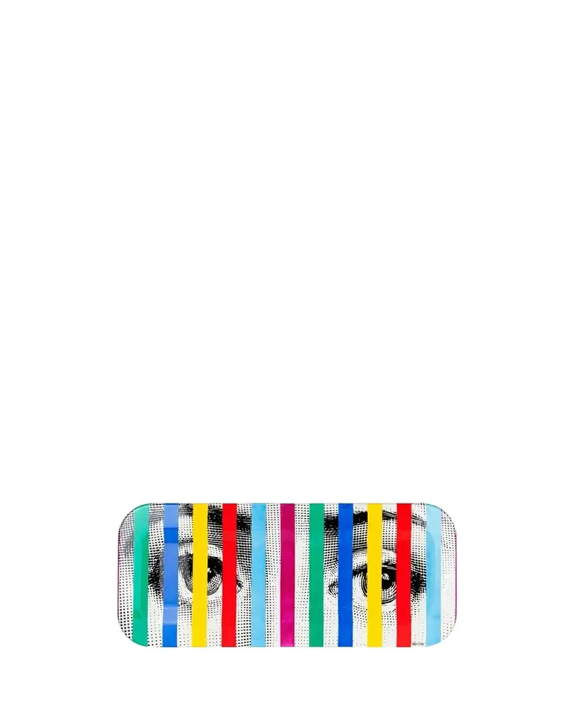 FORNASETTI Face Stripes Tray, 9.8" x 23.63"