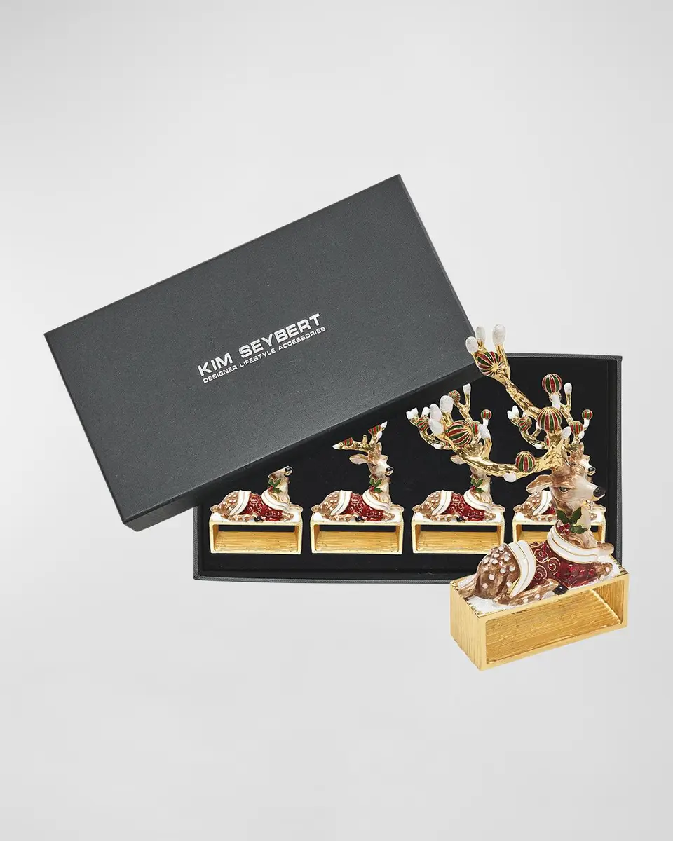 Kim Seybert Blitzen Christmas Napkin Rings, Set of 4 | Thumbnail 3 Kim Seybert Blitzen Christmas Napkin Rings, Set of 4 | Thumbnail 3