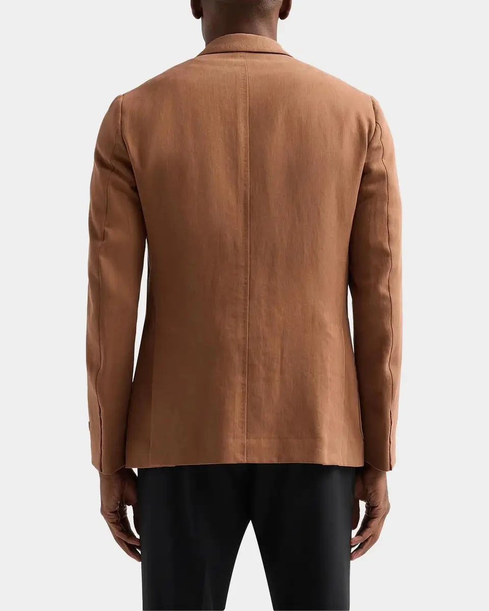 Isaia Men's Linen Double-Breasted Peak-Lapel Sport Coat | Thumbnail 3 Isaia Men's Linen Double-Breasted Peak-Lapel Sport Coat | Thumbnail 3