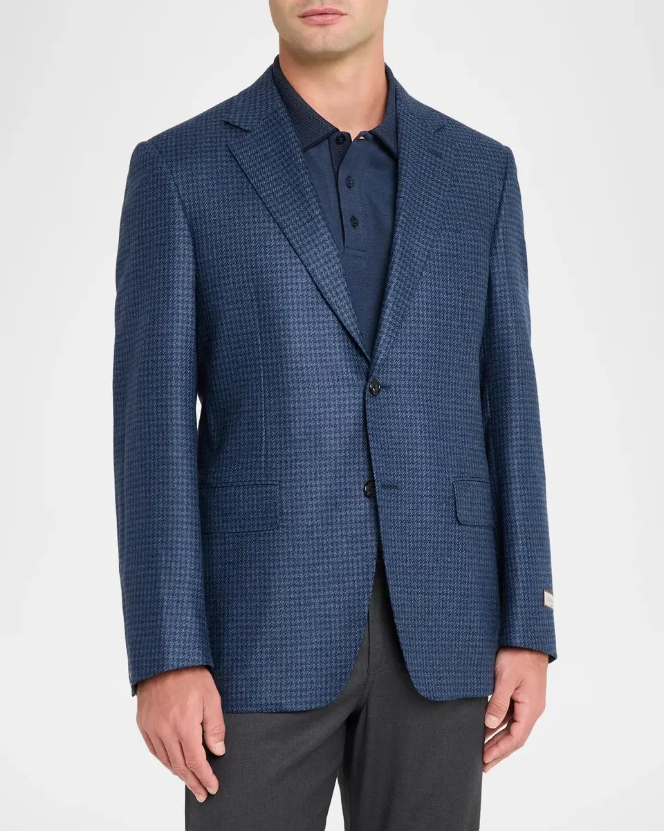 Canali Men's Wool Houndstooth Single-Breasted Sport Coat | Thumbnail 4 Canali Men's Wool Houndstooth Single-Breasted Sport Coat | Thumbnail 4