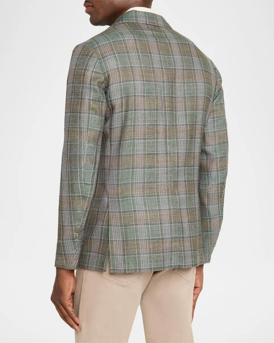 Sartorio Men's Plaid Wool-Blend Single-Breasted Sport Coat | Thumbnail 3 Sartorio Men's Plaid Wool-Blend Single-Breasted Sport Coat | Thumbnail 3