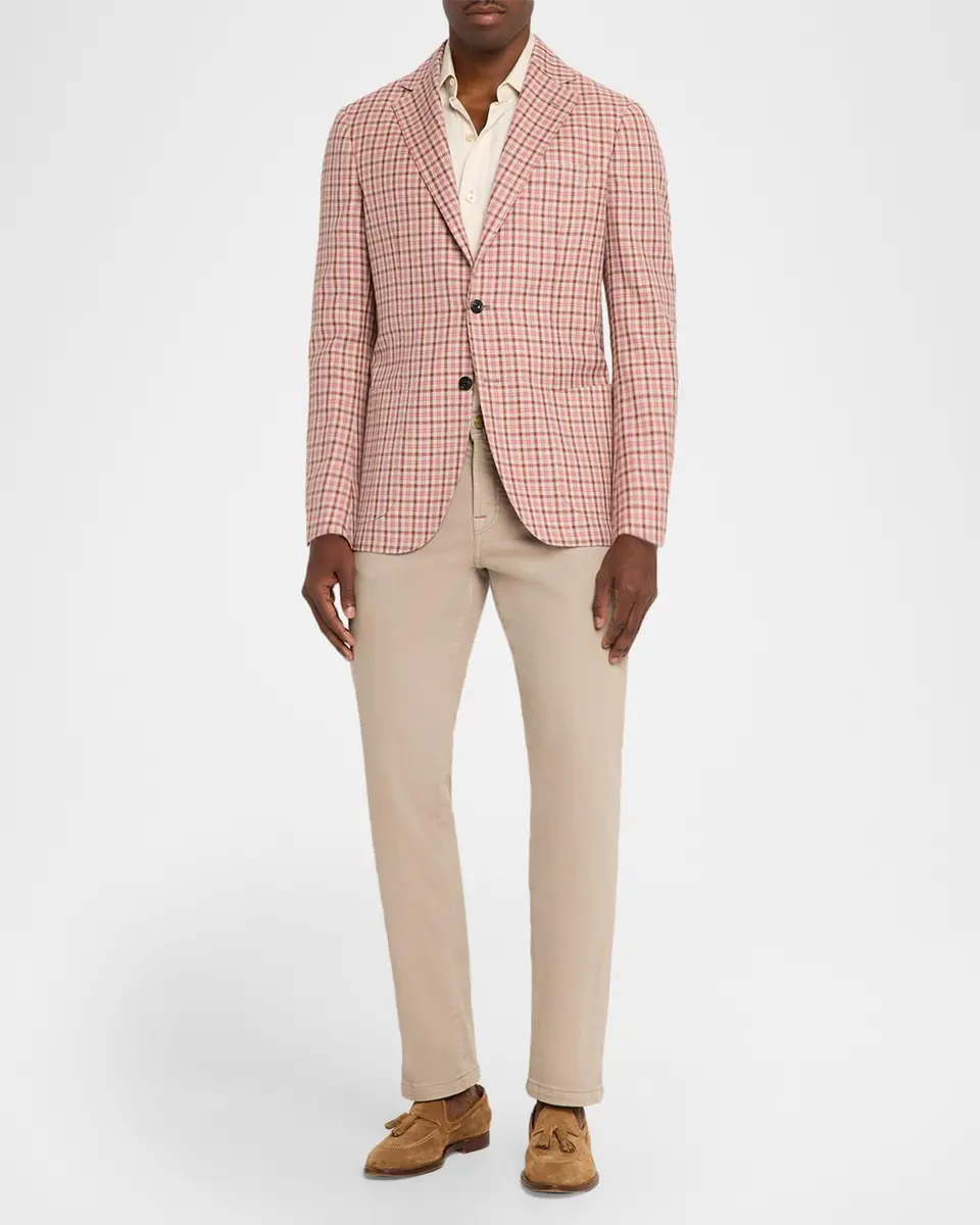 Sartorio Men's Micro-Check Wool & Silk Two-Button Sport Coat | Thumbnail 2 Sartorio Men's Micro-Check Wool & Silk Two-Button Sport Coat | Thumbnail 2