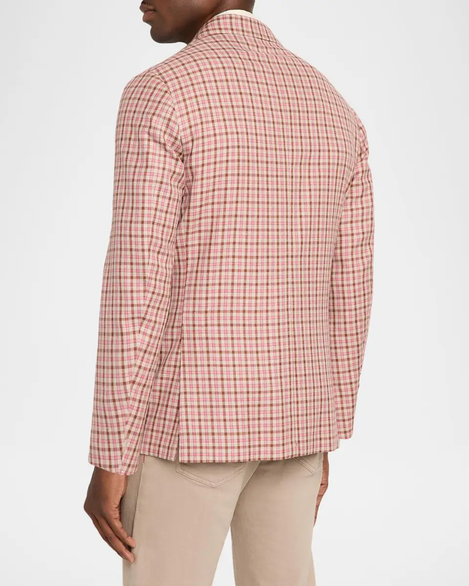 Sartorio Men's Micro-Check Wool & Silk Two-Button Sport Coat | Thumbnail 3 Sartorio Men's Micro-Check Wool & Silk Two-Button Sport Coat | Thumbnail 3
