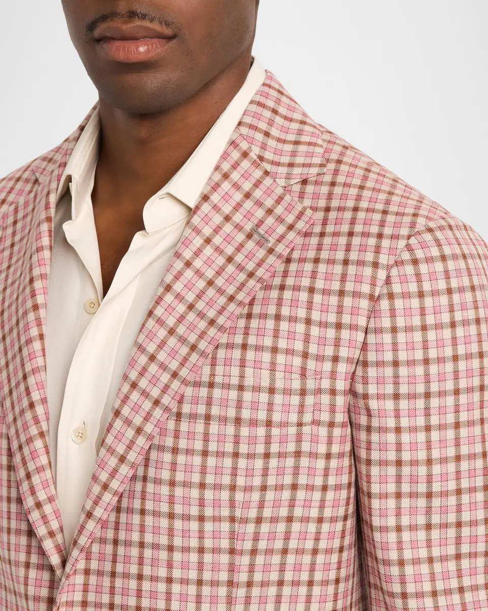 Sartorio Men's Micro-Check Wool & Silk Two-Button Sport Coat | Thumbnail 5 Sartorio Men's Micro-Check Wool & Silk Two-Button Sport Coat | Thumbnail 5
