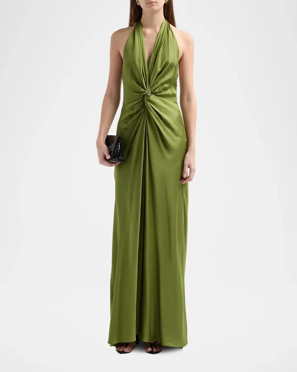 A.L.C. Mabel Twist-Front Halter Gown | Thumbnail 2