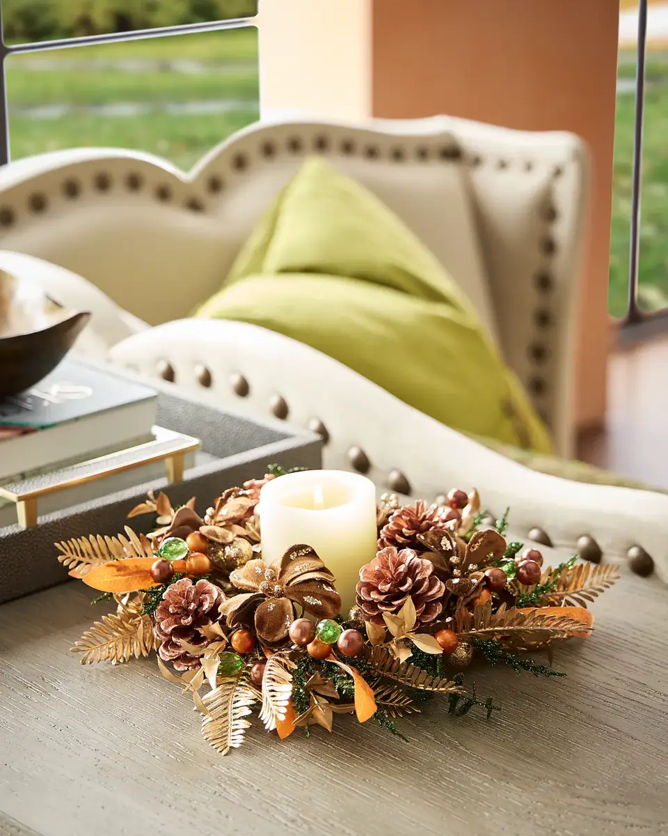 Harvest Classics 4" Candle Ring Wreath