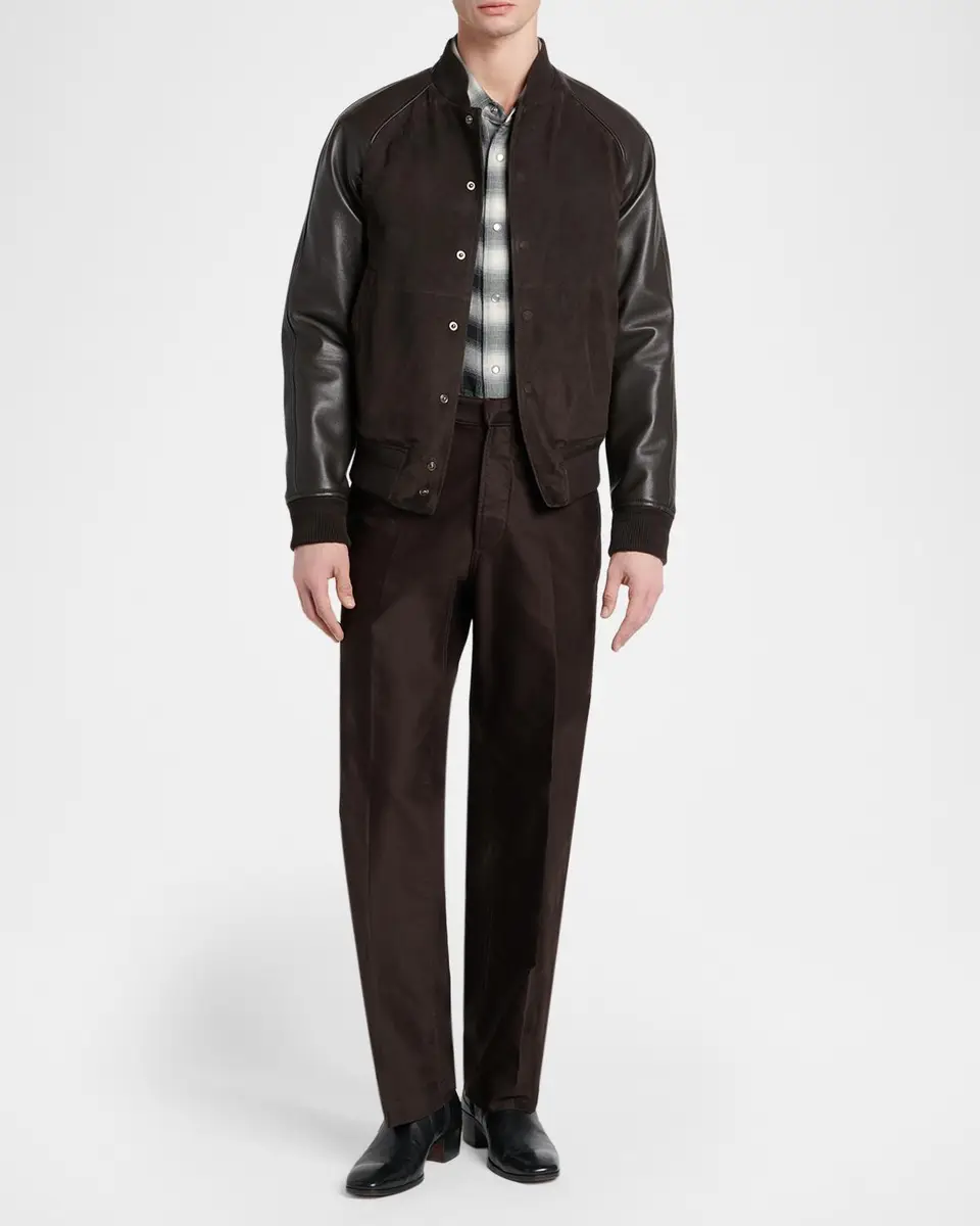 Tom Ford Men's Suede Bomber Jacket | Thumbnail 2 Tom Ford Men's Suede Bomber Jacket | Thumbnail 2