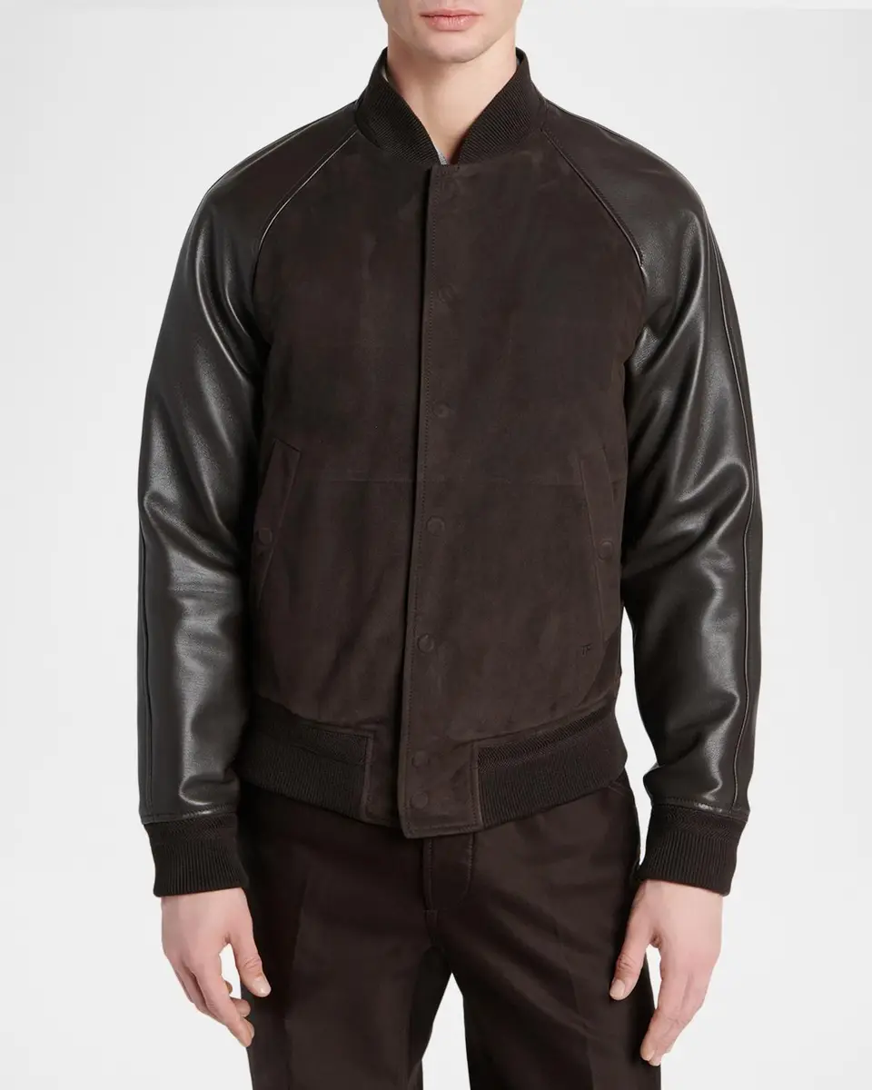 Tom Ford Men's Suede Bomber Jacket | Thumbnail 4 Tom Ford Men's Suede Bomber Jacket | Thumbnail 4
