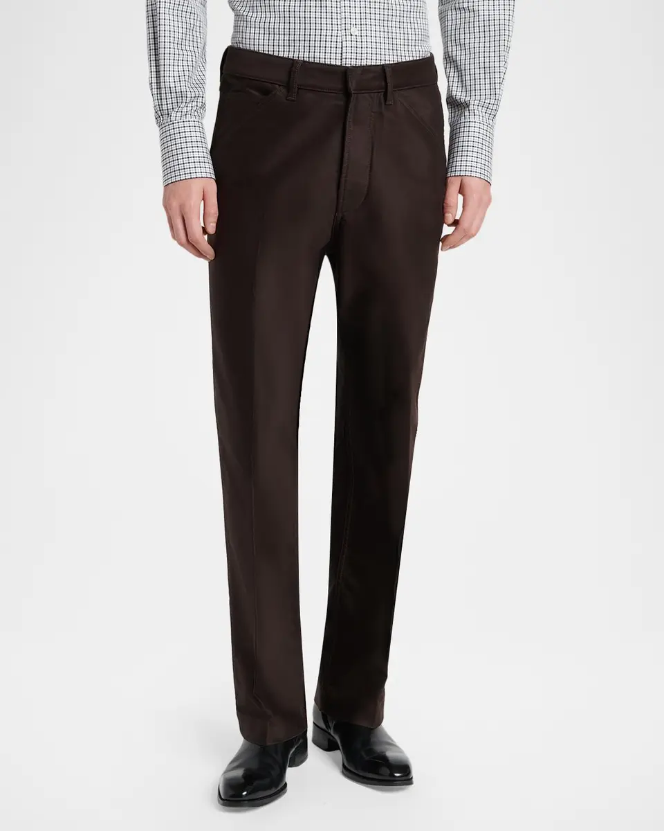 Tom Ford Men's Satin Straight-Leg Five-Pocket Pants | Thumbnail 4 Tom Ford Men's Satin Straight-Leg Five-Pocket Pants | Thumbnail 4