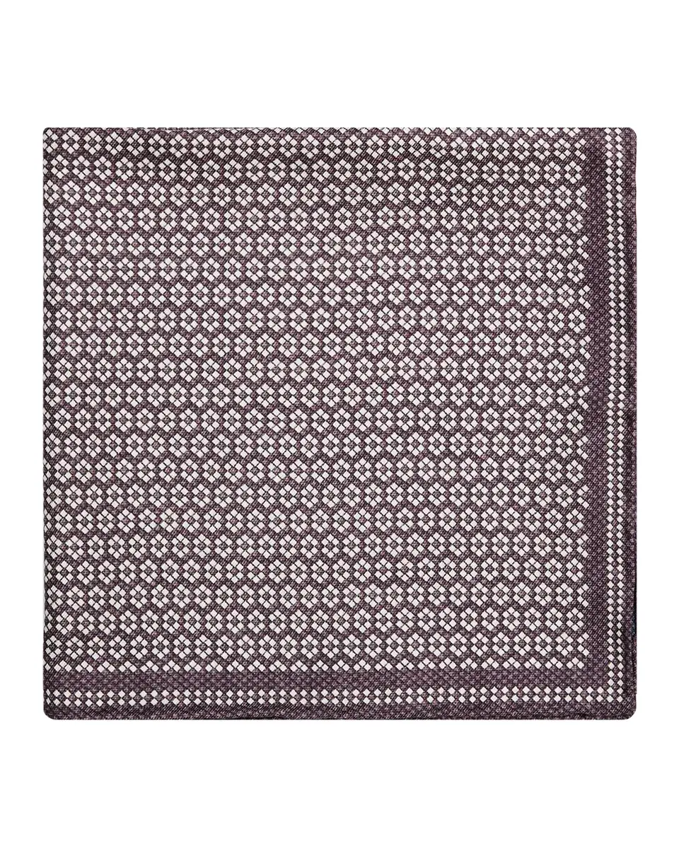Brunello Cucinelli Men's Micro-Hexagon Silk Pocket Square | Thumbnail 2 Brunello Cucinelli Men's Micro-Hexagon Silk Pocket Square | Thumbnail 2