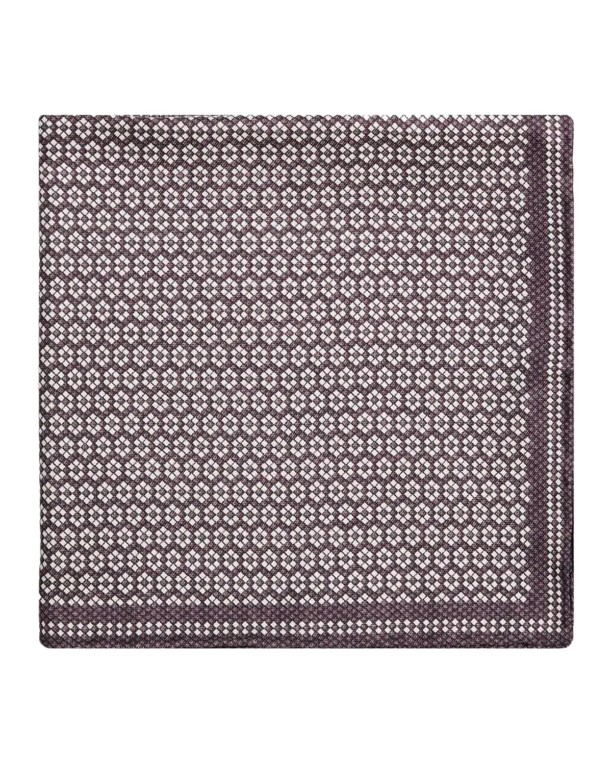 Brunello Cucinelli Men's Micro-Hexagon Silk Pocket Square