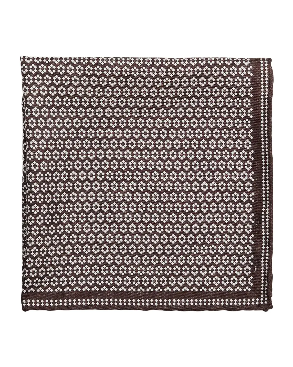 Brunello Cucinelli Men's Micro-Hexagon Silk Pocket Square