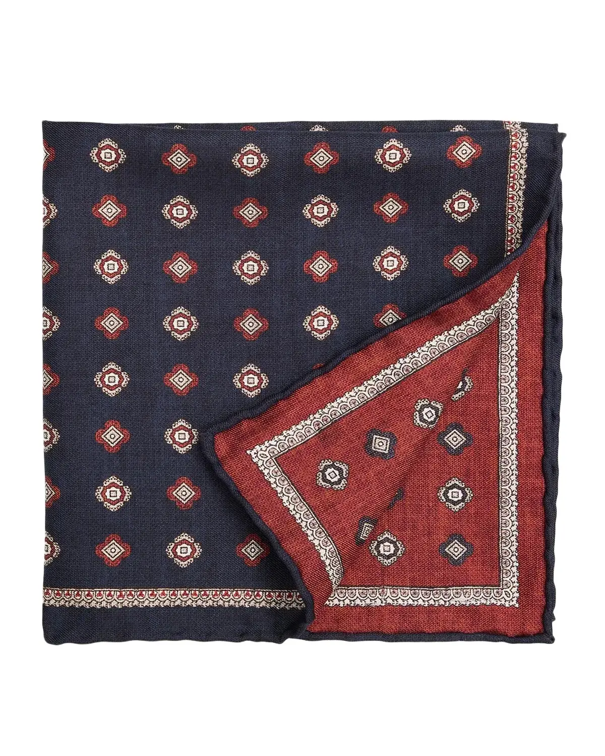 Brunello Cucinelli Men's Silk Medallion Pocket Square