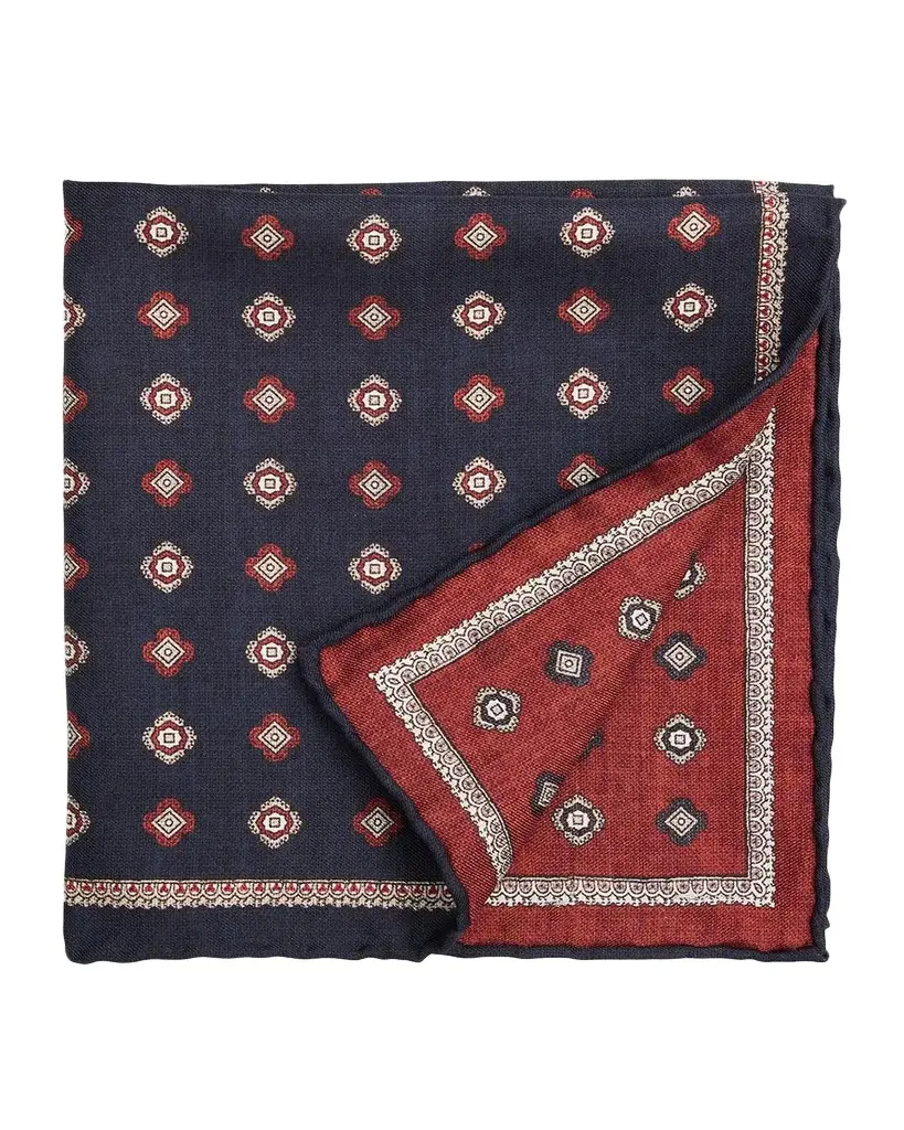 Men's Silk Medallion Pocket Square