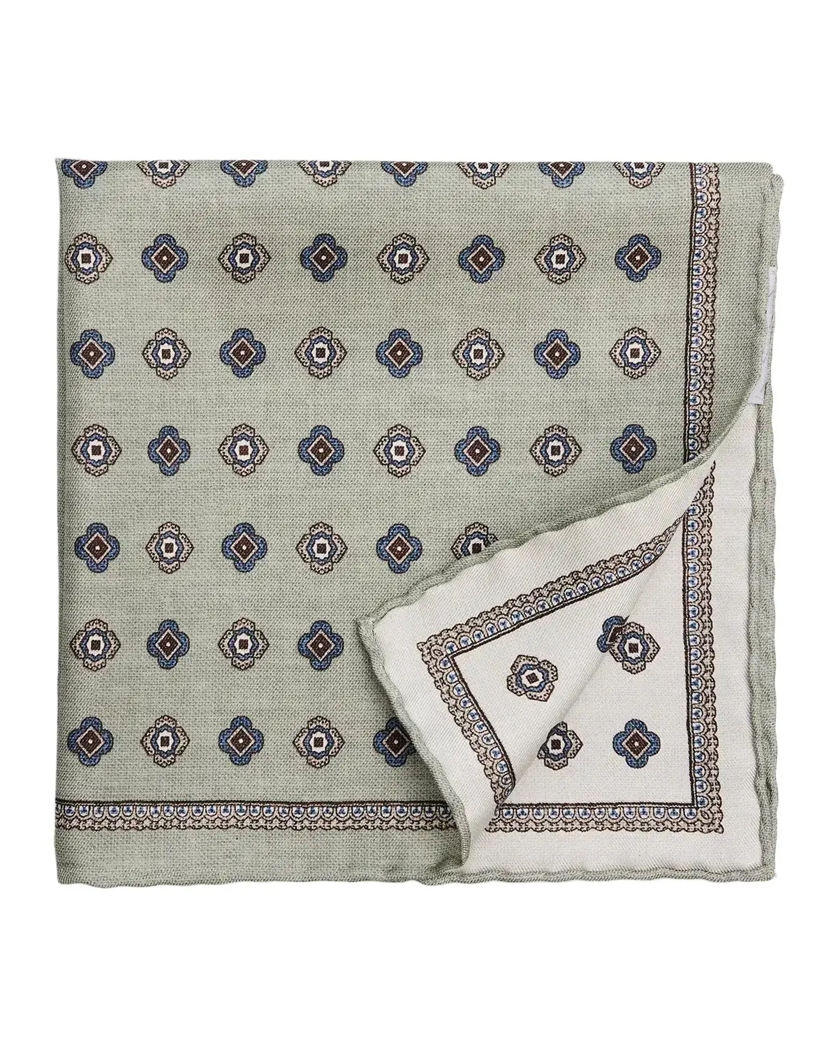 Brunello Cucinelli Men's Silk Medallion Pocket Square