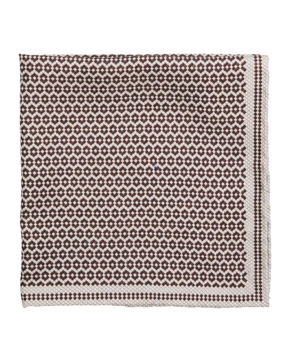 Brunello Cucinelli Men's Micro-Hexagon Silk Pocket Square | Thumbnail 2
