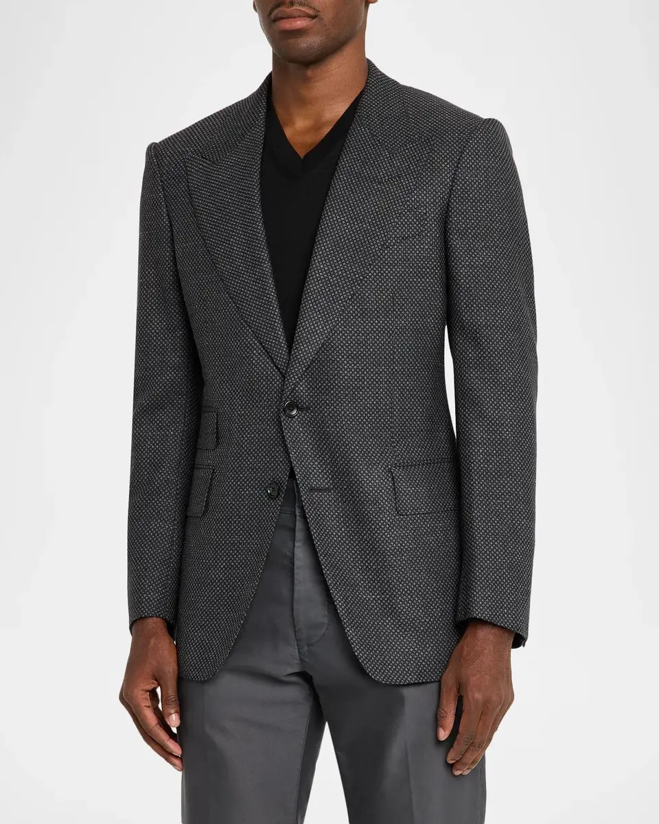 Tom Ford Men's Wool and Silk Birdseye Sport Coat | Thumbnail 4