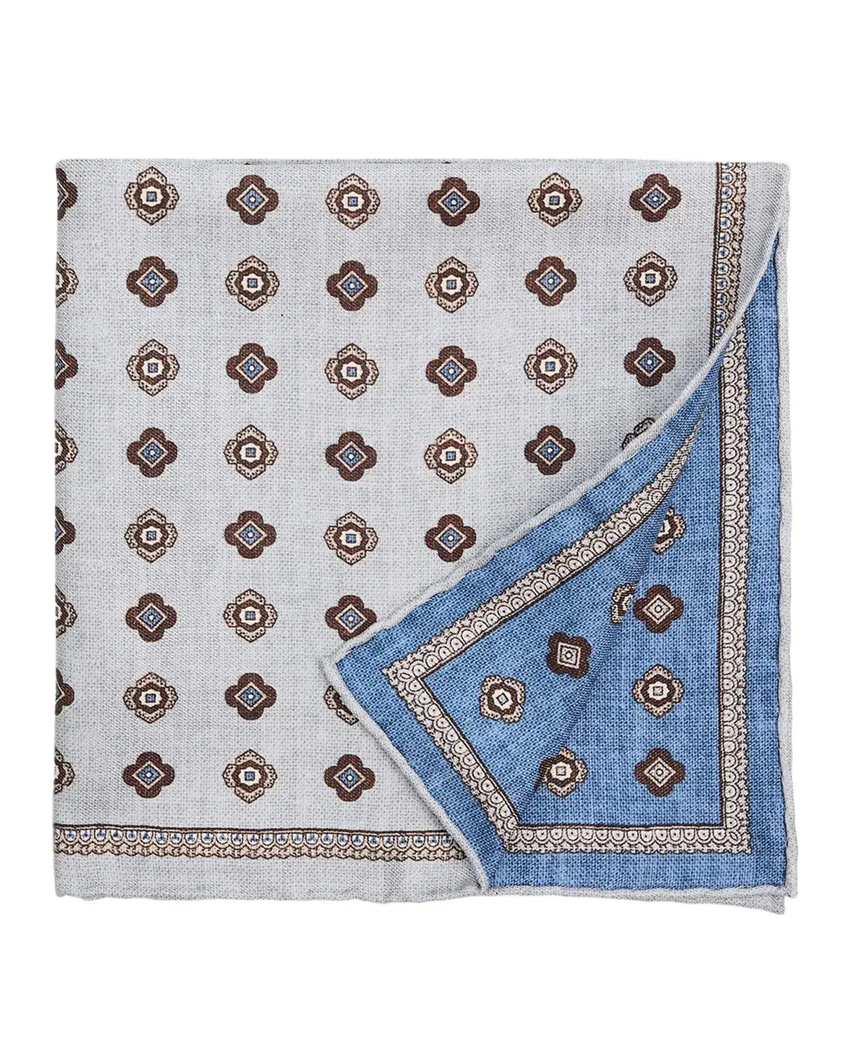Brunello Cucinelli Men's Silk Medallion Pocket Square