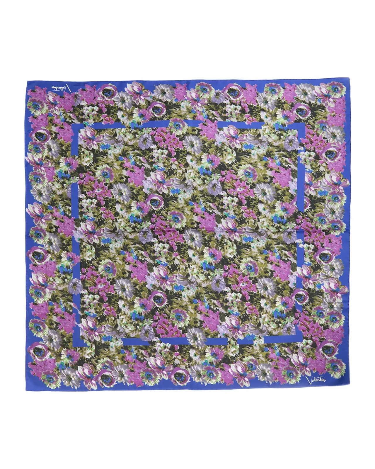 Valentino Garavani Floral Silk Foulard Scarf