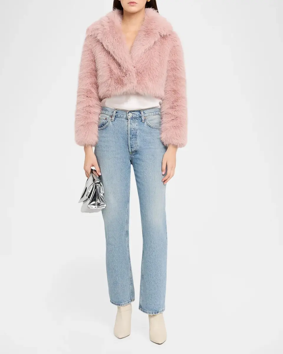 LoveShackFancy Stroma Faux Fur Crop Jacket | Thumbnail 2 LoveShackFancy Stroma Faux Fur Crop Jacket | Thumbnail 2