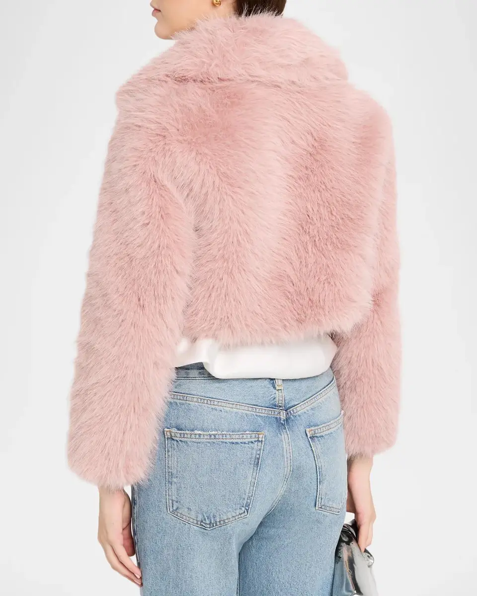 LoveShackFancy Stroma Faux Fur Crop Jacket | Thumbnail 3 LoveShackFancy Stroma Faux Fur Crop Jacket | Thumbnail 3