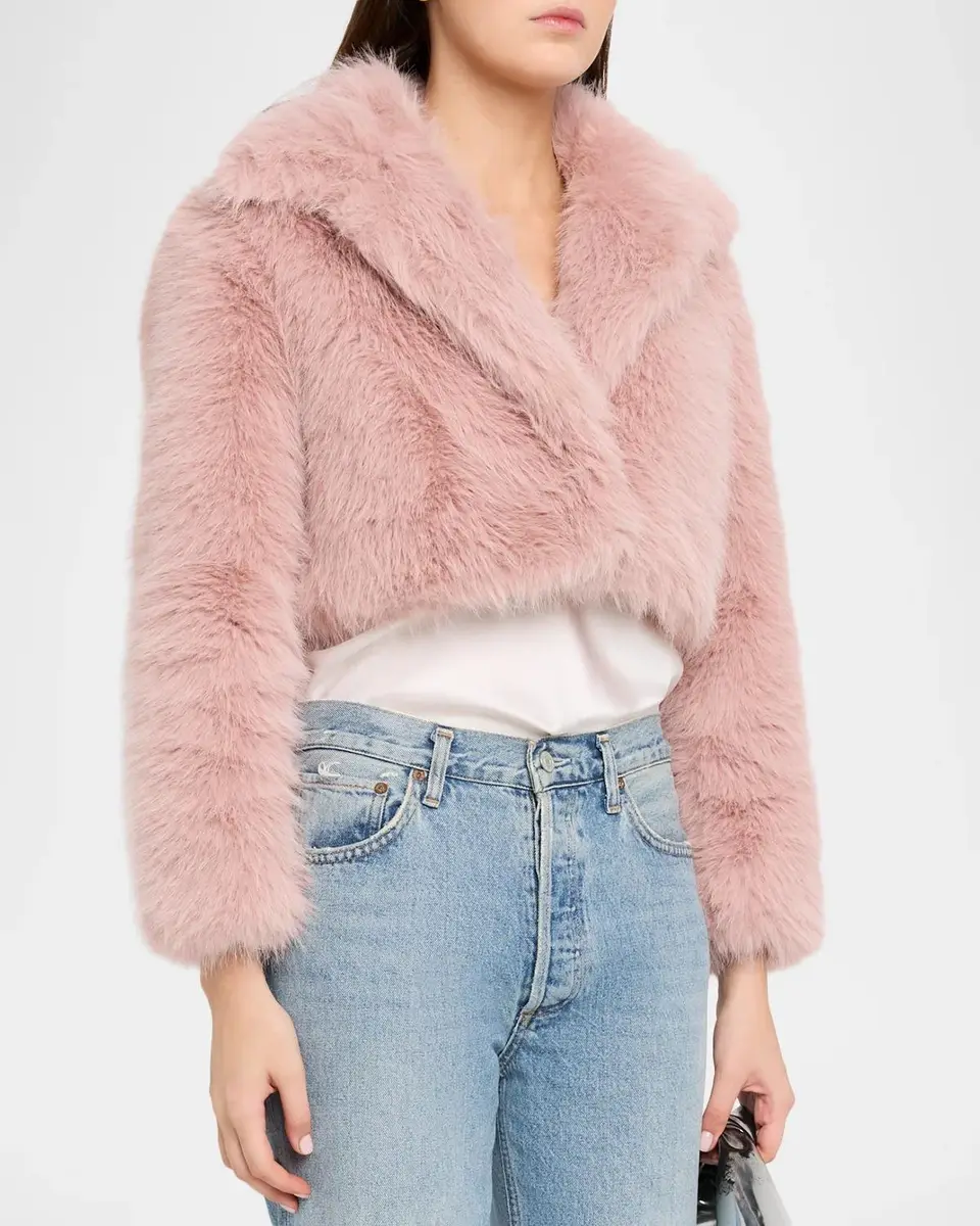 LoveShackFancy Stroma Faux Fur Crop Jacket | Thumbnail 4 LoveShackFancy Stroma Faux Fur Crop Jacket | Thumbnail 4