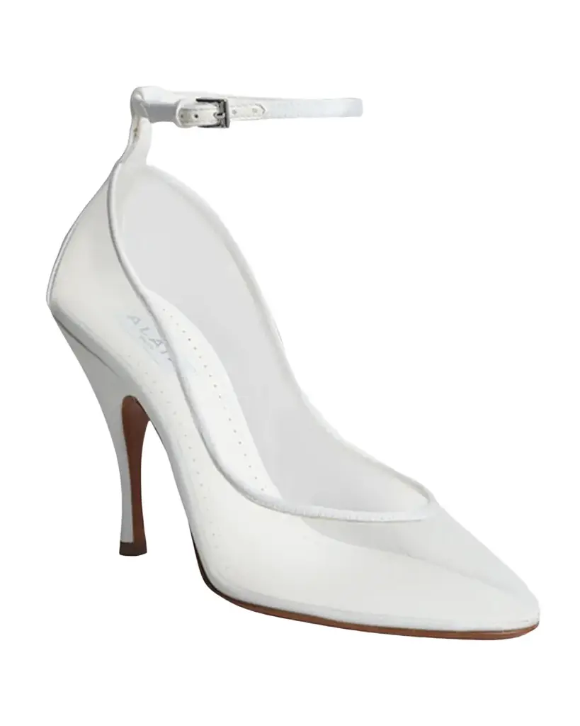 100mm Mesh Ankle-Strap Pumps 100mm Mesh Ankle-Strap Pumps