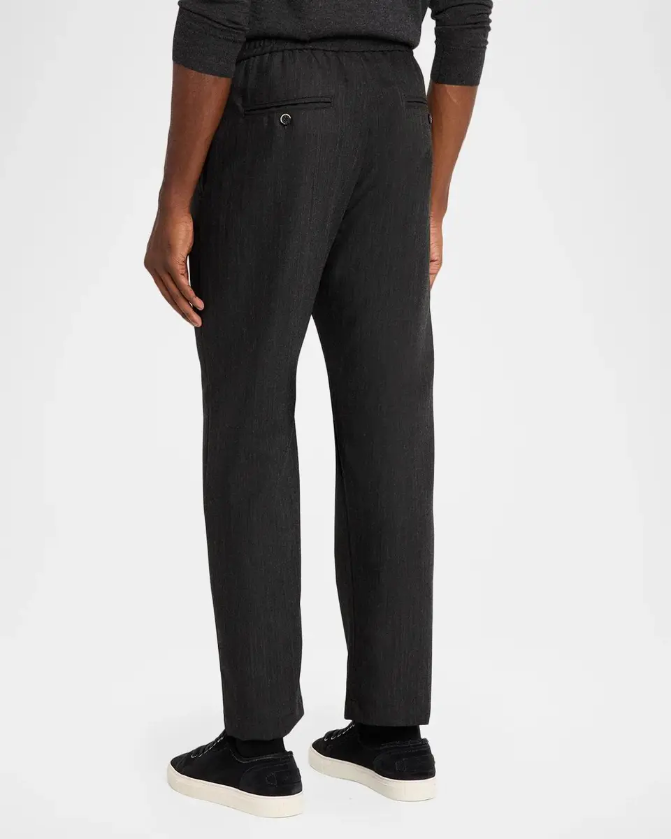 Barena Men's Flecked Flannel Stretch Pull-On Trousers | Thumbnail 3