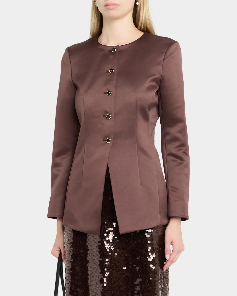 TANYA TAYLOR Heather Satin Blazer | Thumbnail 4