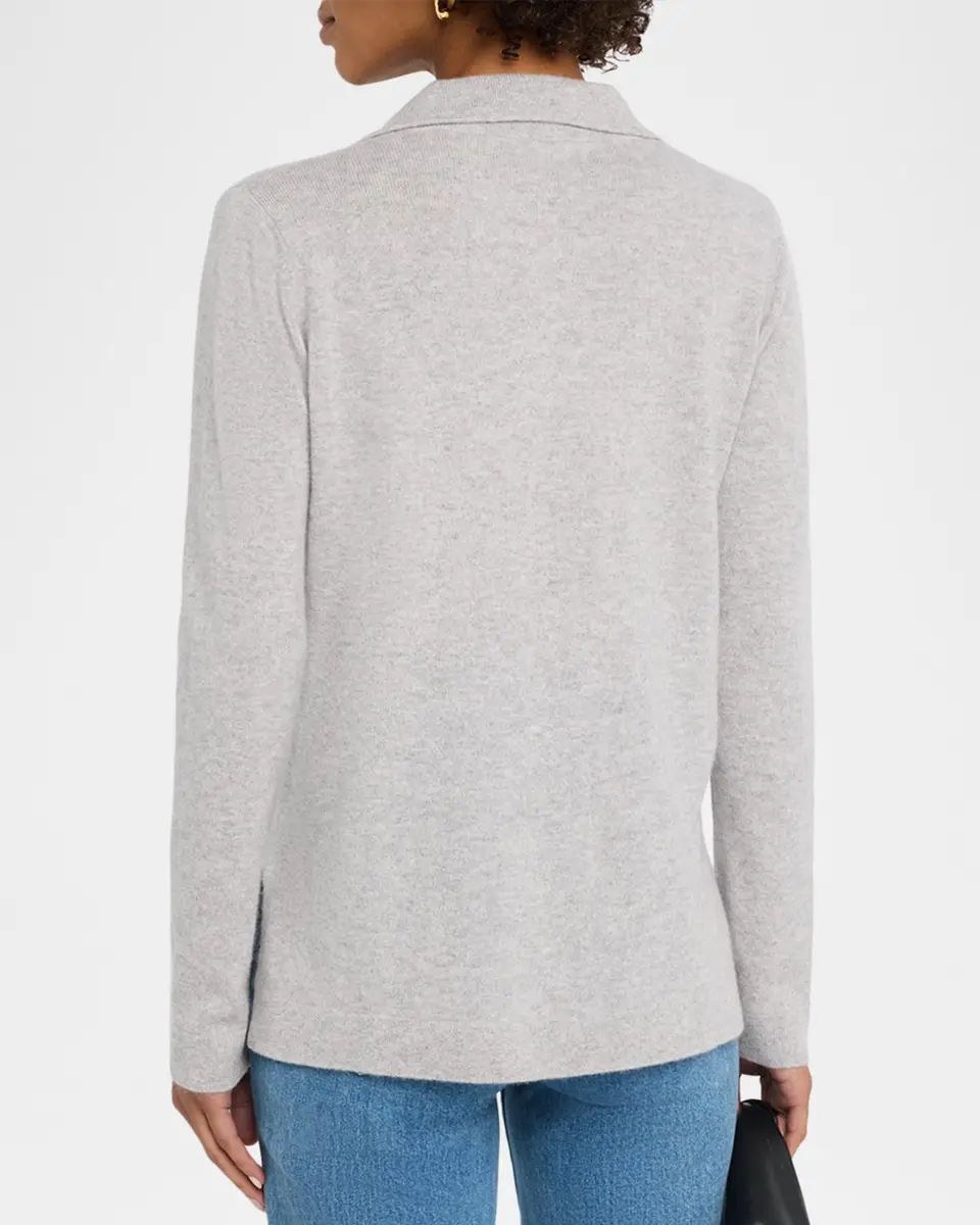 Neiman Marcus Cashmere Collection Cashmere Johnny-Collar Sweater | Thumbnail 3 Neiman Marcus Cashmere Collection Cashmere Johnny-Collar Sweater | Thumbnail 3
