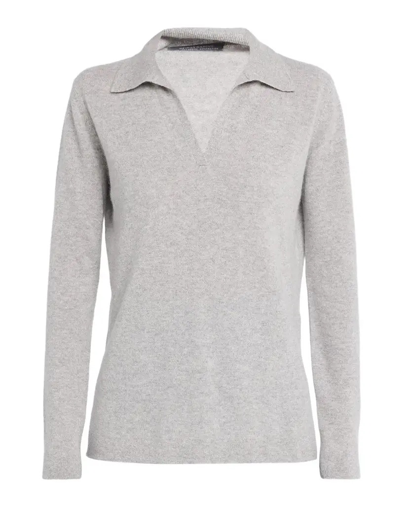 Neiman Marcus Cashmere Collection Cashmere Johnny-Collar Sweater