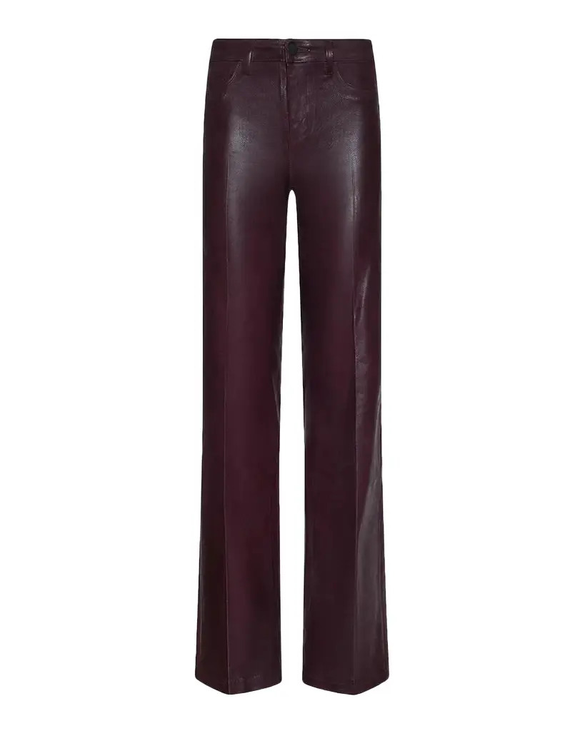 L'Agence Clayton Coated Wide-Leg Jeans