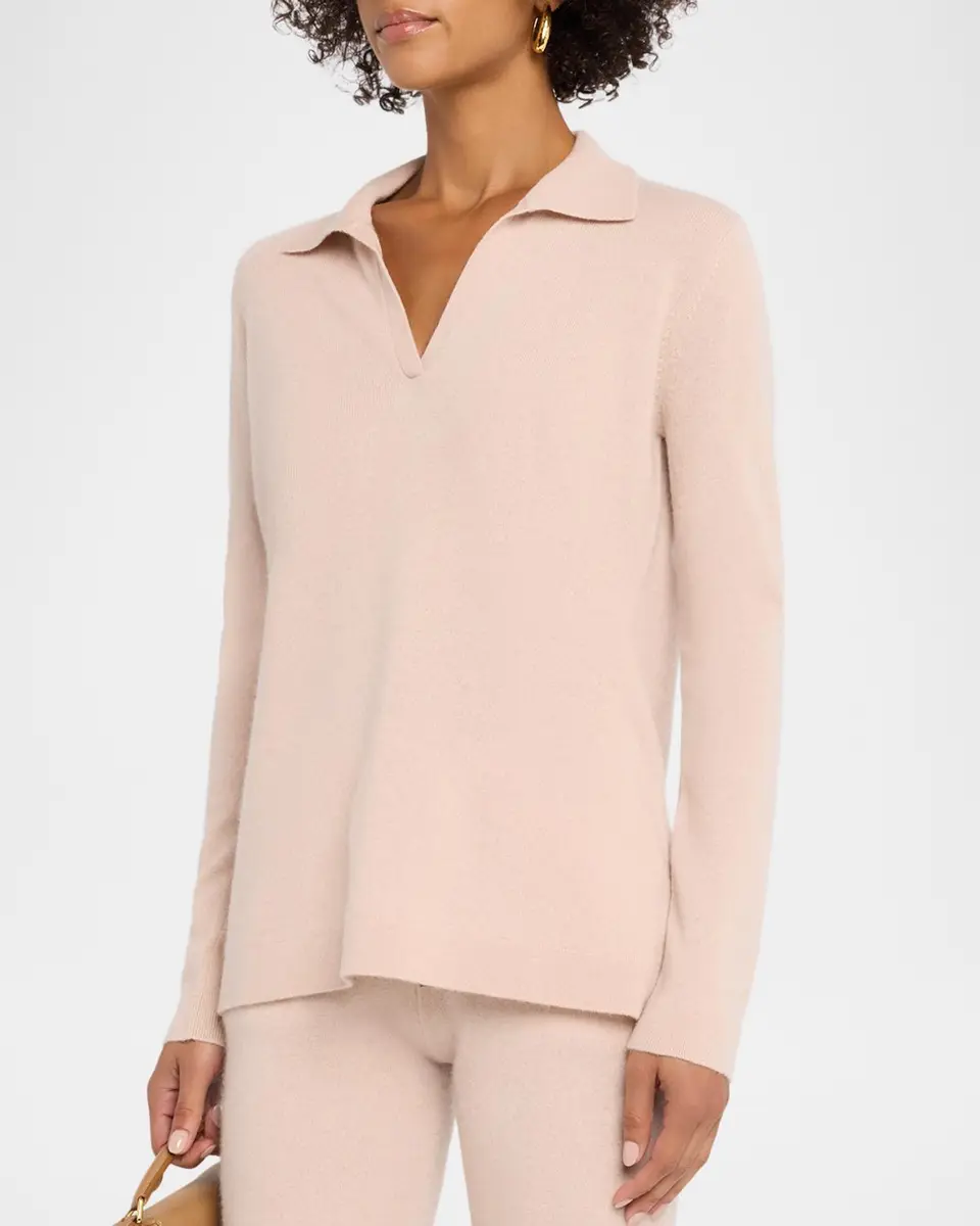 Neiman Marcus Cashmere Collection Cashmere Johnny-Collar Sweater | Thumbnail 4 Neiman Marcus Cashmere Collection Cashmere Johnny-Collar Sweater | Thumbnail 4