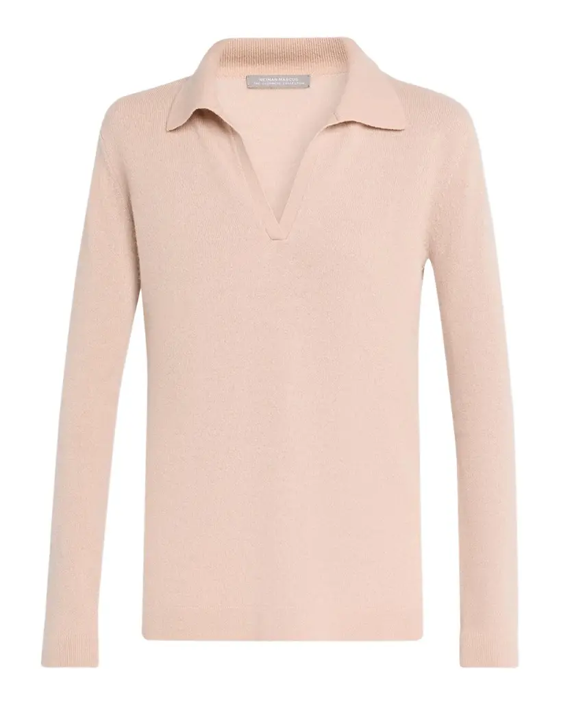 Neiman Marcus Cashmere Collection Cashmere Johnny-Collar Sweater