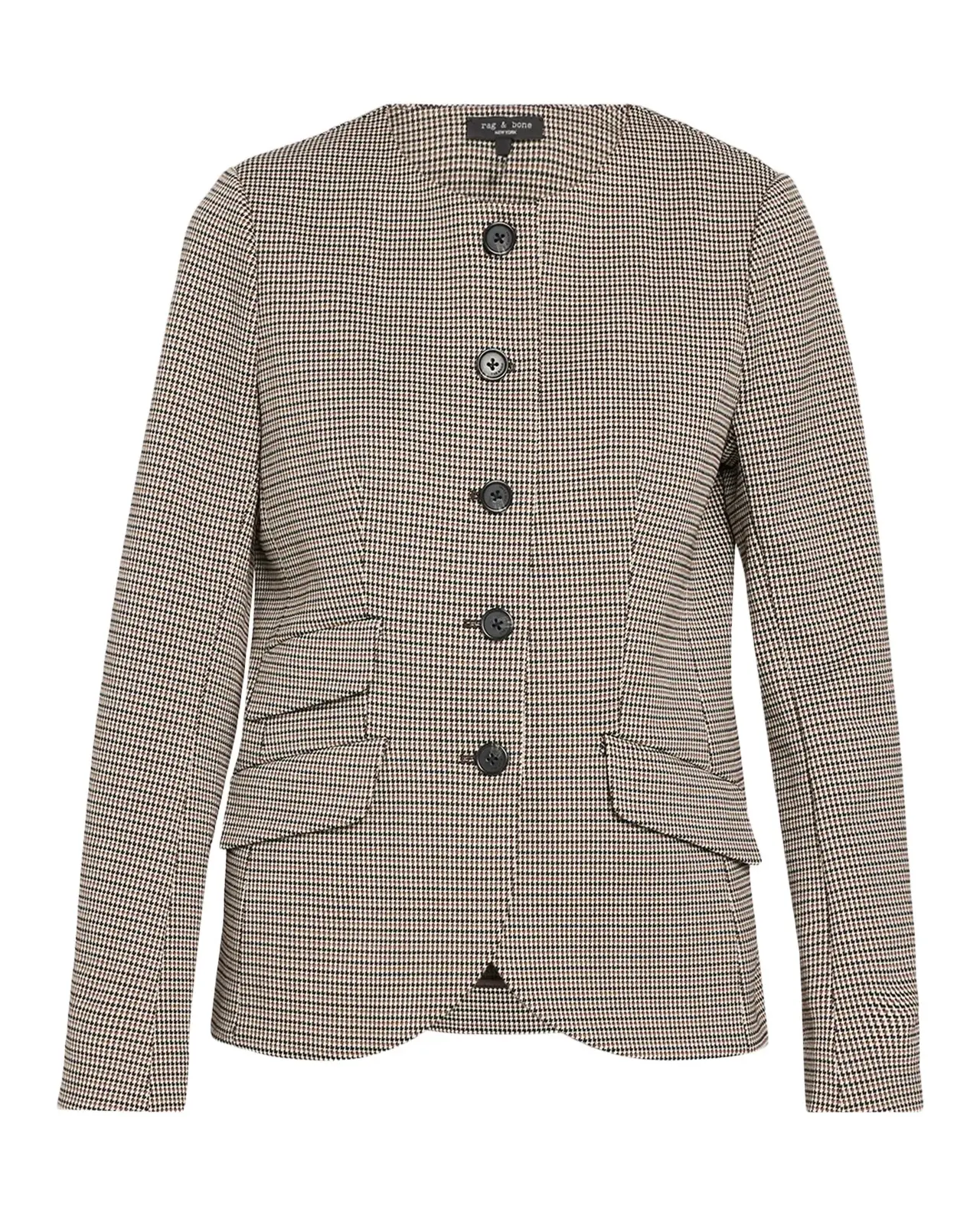 rag & bone Slade Collarless Checked Blazer