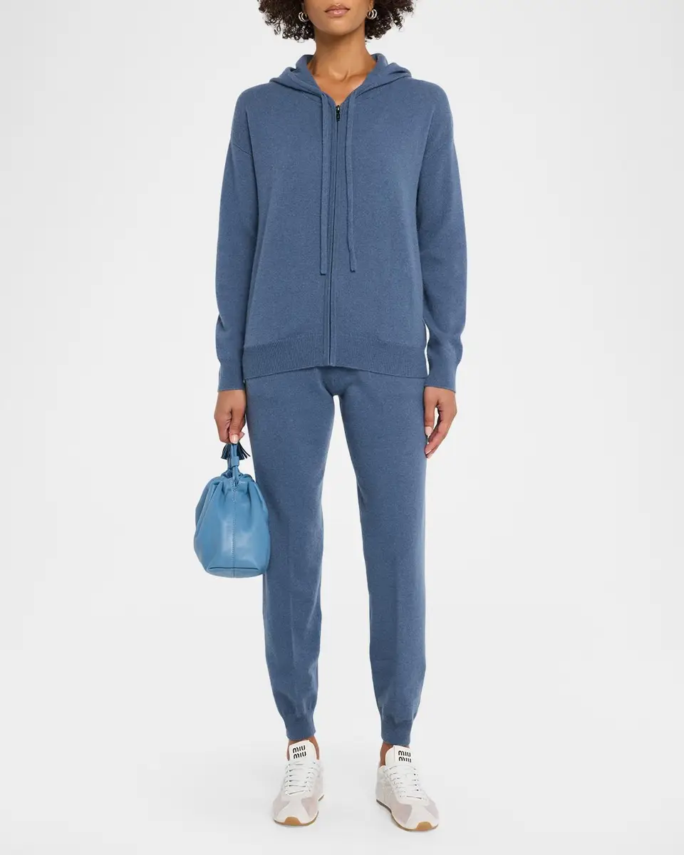 Neiman Marcus Cashmere Collection Cashmere Zip-Front Hoodie | Thumbnail 2 Neiman Marcus Cashmere Collection Cashmere Zip-Front Hoodie | Thumbnail 2