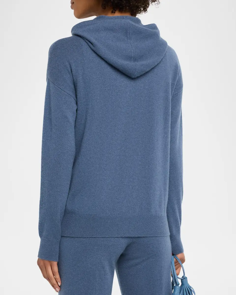 Neiman Marcus Cashmere Collection Cashmere Zip-Front Hoodie | Thumbnail 3 Neiman Marcus Cashmere Collection Cashmere Zip-Front Hoodie | Thumbnail 3