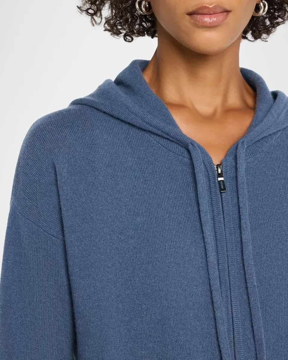 Neiman Marcus Cashmere Collection Cashmere Zip-Front Hoodie | Thumbnail 5 Neiman Marcus Cashmere Collection Cashmere Zip-Front Hoodie | Thumbnail 5