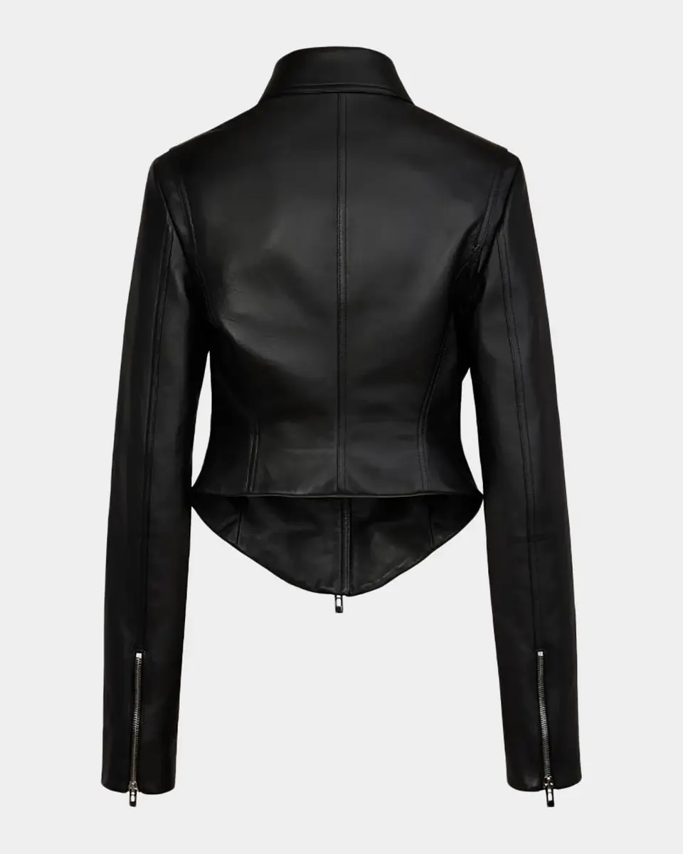 Alaïa Soft Lamb Leather Fitted Biker Jacket | Thumbnail 2 Alaïa Soft Lamb Leather Fitted Biker Jacket | Thumbnail 2