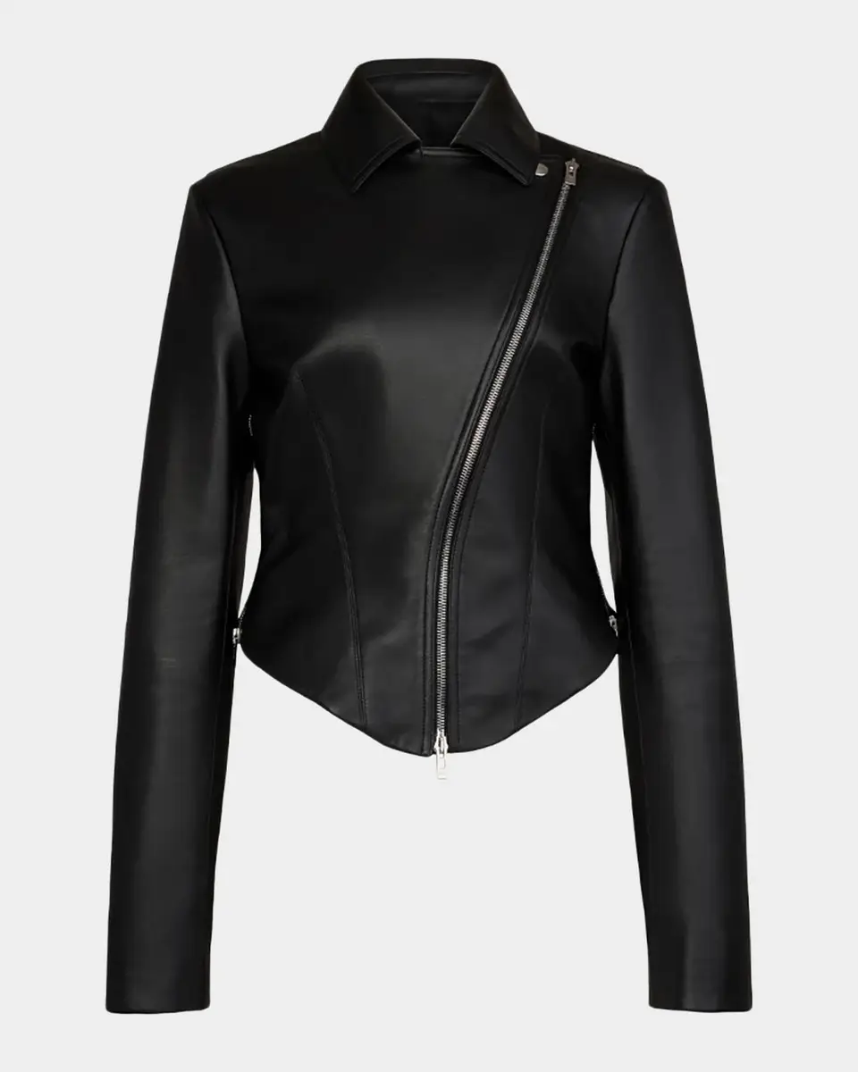 Alaïa Soft Lamb Leather Fitted Biker Jacket | Thumbnail 3 Alaïa Soft Lamb Leather Fitted Biker Jacket | Thumbnail 3