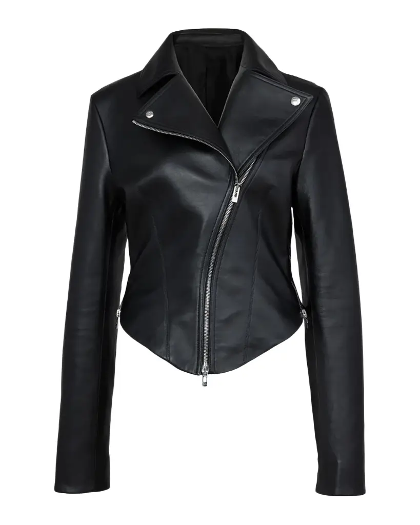 Soft Lamb Leather Fitted Biker Jacket