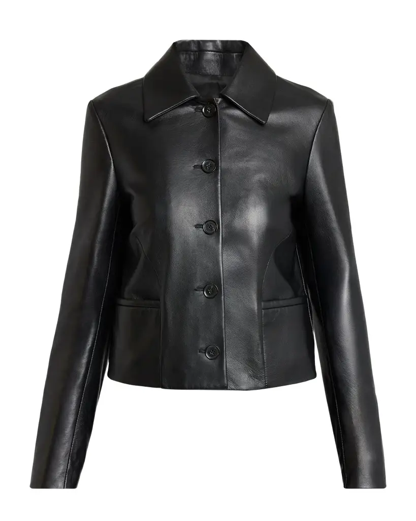 Kenza Leather Single-Breasted Jacket
