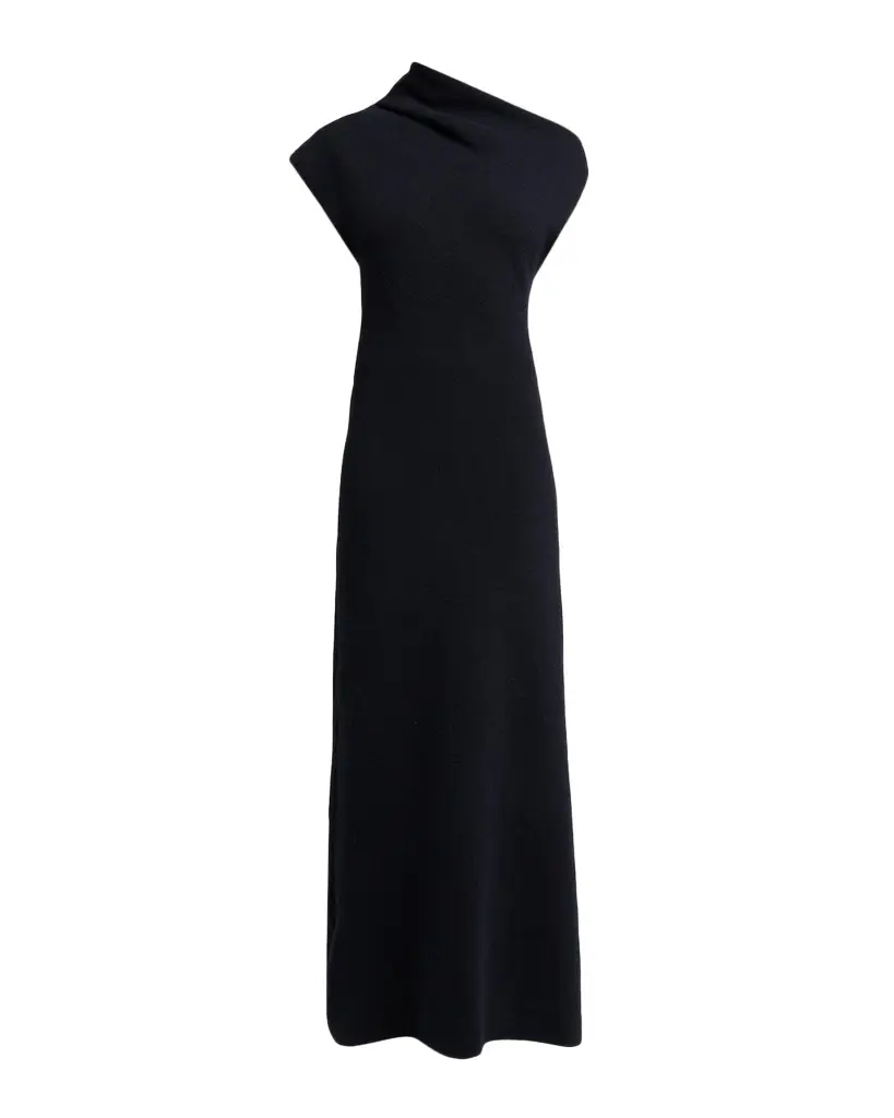 Lothea Asymmetric Merino Wool Knit Maxi Dress