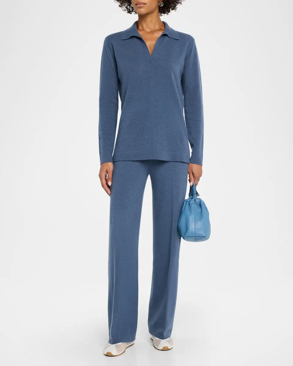 Neiman Marcus Cashmere Collection Cashmere Straight-Leg Pants | Thumbnail 2 Neiman Marcus Cashmere Collection Cashmere Straight-Leg Pants | Thumbnail 2