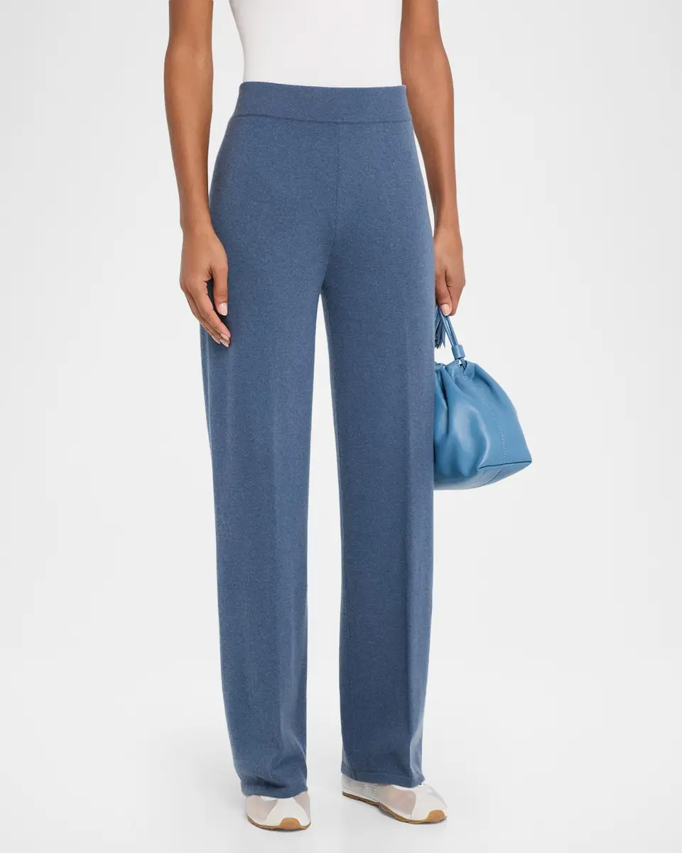 Neiman Marcus Cashmere Collection Cashmere Straight-Leg Pants | Thumbnail 4 Neiman Marcus Cashmere Collection Cashmere Straight-Leg Pants | Thumbnail 4