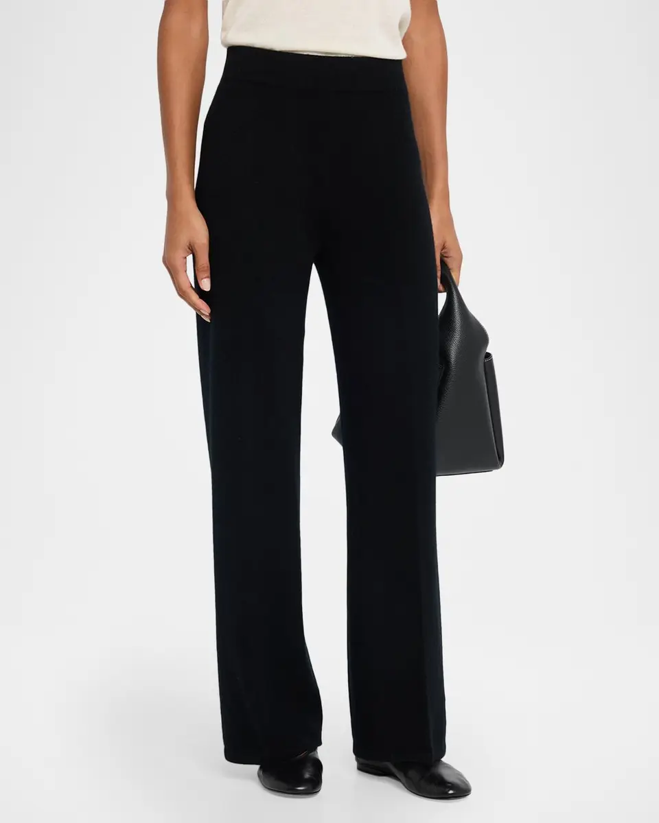 Neiman Marcus Cashmere Collection Cashmere Straight-Leg Pants | Thumbnail 4 Neiman Marcus Cashmere Collection Cashmere Straight-Leg Pants | Thumbnail 4