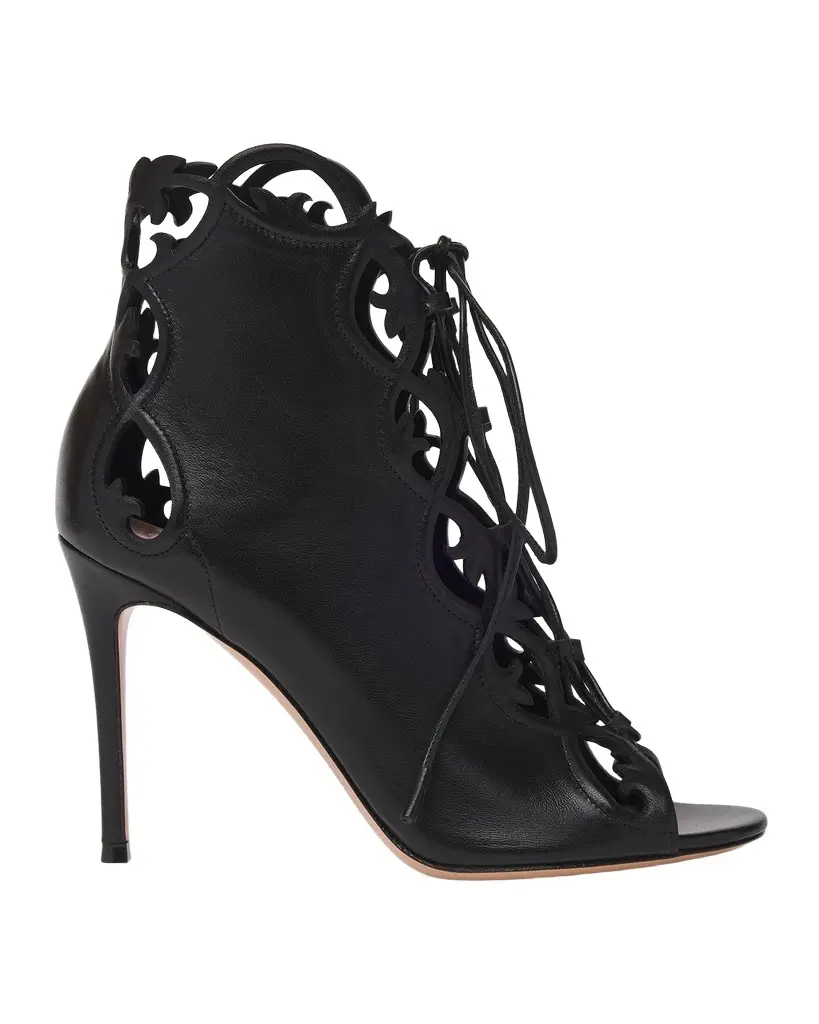 Gianvito Rossi 95mm Cutout Leather Booties